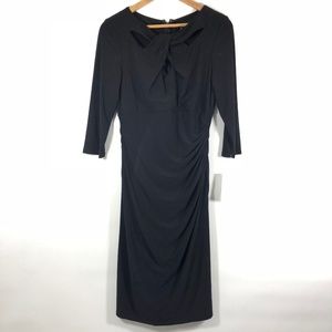 INC Black 3/4 Sleeve Midi Cocktail Dress